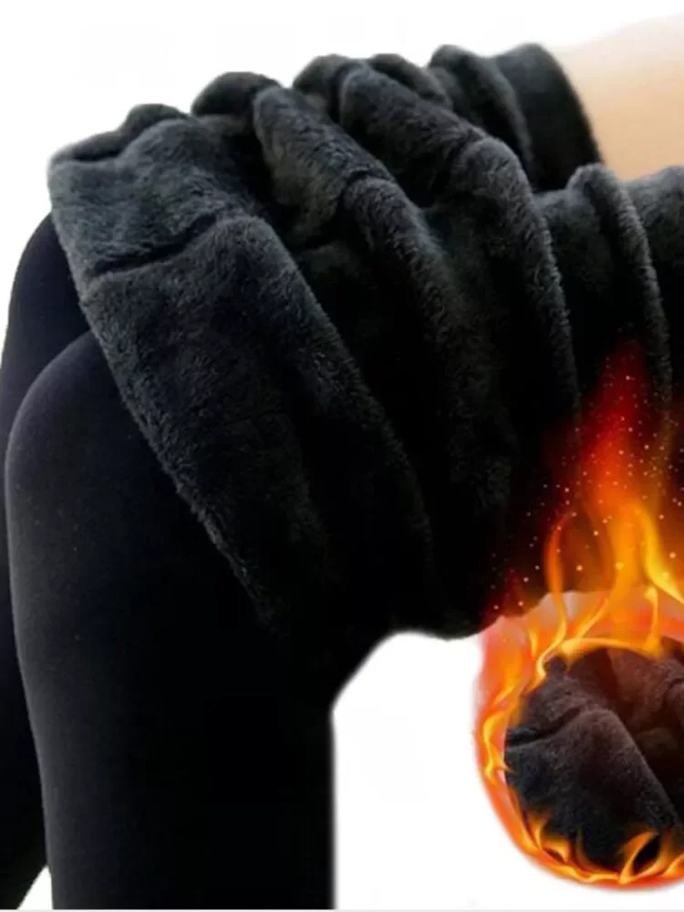 

Winter Leggings Knitting Velvet Casual Legging New High Elastic Thicken Lady's Warm Black Pants Skinny Pants For Women Leggi