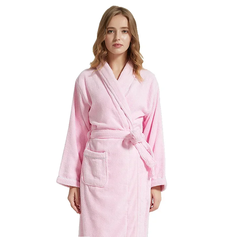 Махровый Халат мужской халат из 100% хлопка халаты для влюбленных однотонное