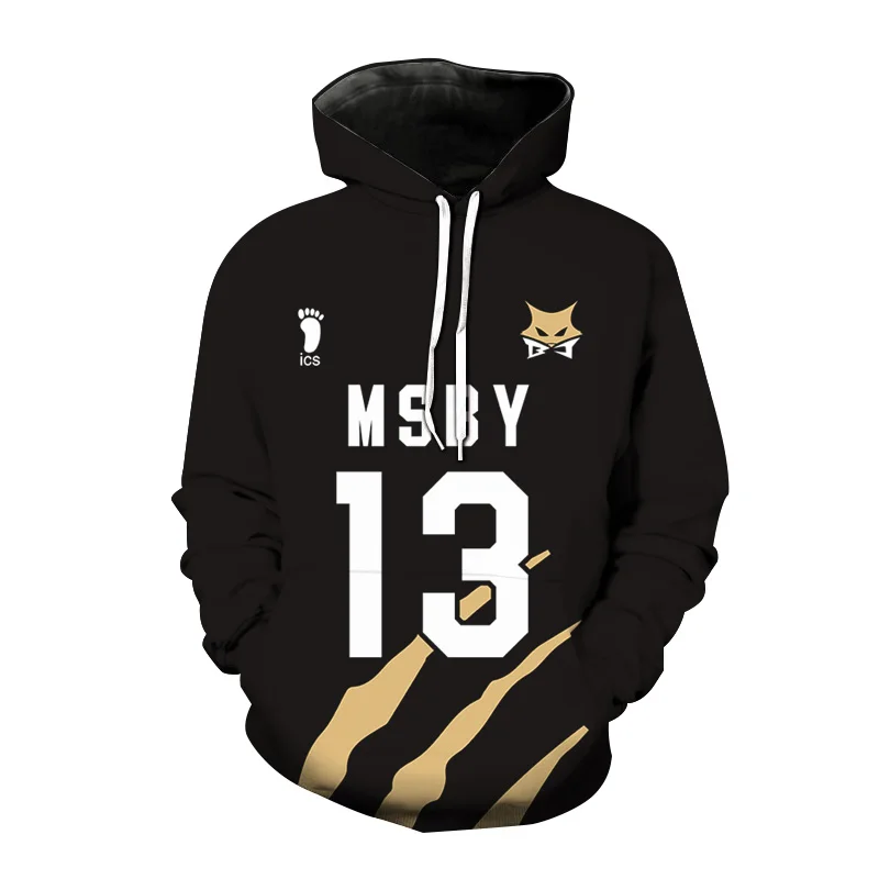 

Толстовка Haikyuu с 3D принтом для мужчин, пуловеры MSBY, черный Толстовка Jackal для мужчин и женщин, модная спортивная одежда, мужская толстовка, пул...