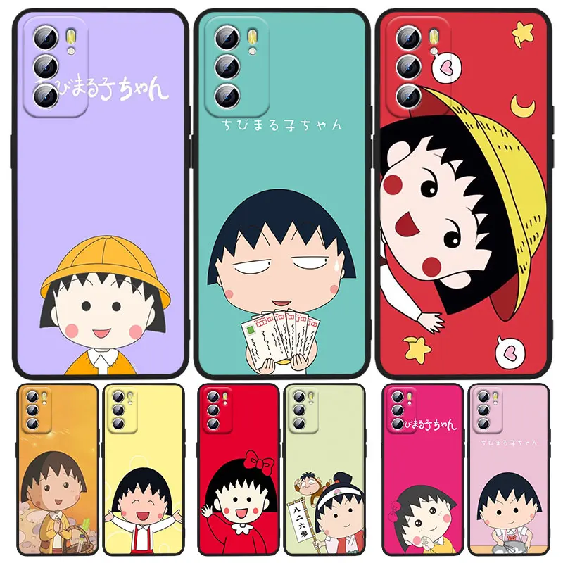 

Japanese anime Sakura Maruko Phone Case For OPPO A5 A9 A12 A1K AX7 A72 A52 A31 A53 A53S A73 A93 A94 A74 A16 2020 Black luxury
