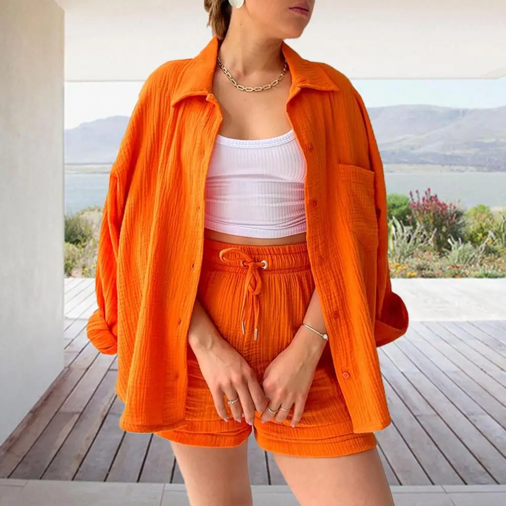 

Shirt Shorts Two Piece Sets Women Spring Cotton Tops With Loose High Waist Shorts Suit 2023 Fashion Streetwear Outfits