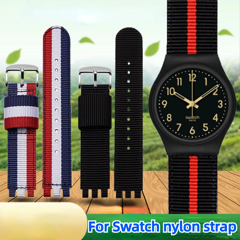 

Ремешок для часов SWATCH YCS YAS YGS IRONY, нейлоновый Воздухопроницаемый браслет для наручных часов, Красный Синий Холщовый браслет для мужчин и женщин, аксессуары для часов