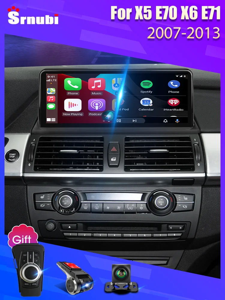 Android 11 Auto Carplay Auto Car Dvd Player for BMW X5 E70 X6 E71 2007-2013 CCC CIC Radio Gps Navigation Multimedia Stereo 10.25