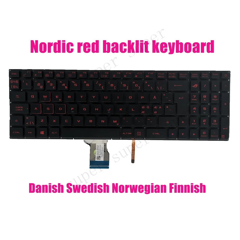 Фото Клавиатура SSS+ Nordic Red с подсветкой для Asus GL702VS/GL702VM/GL702VT/GL702ZC/G702VS №1