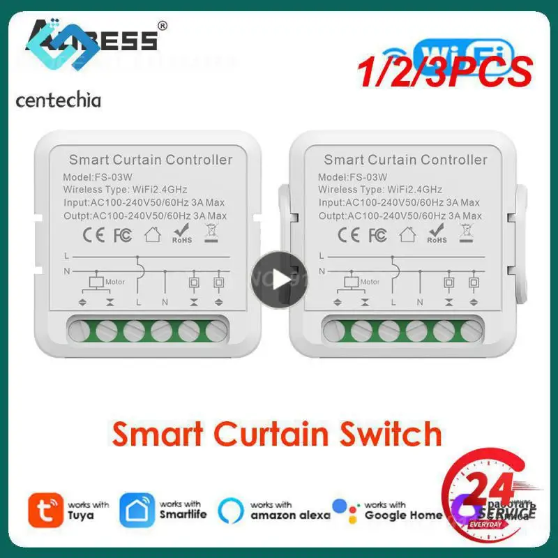 

1/2/3PCS Aubess WiFi Shutter Switch Module For Electric Motorized Curtain Blind Tuya Smart Life Roller Curtain Switch Alexa