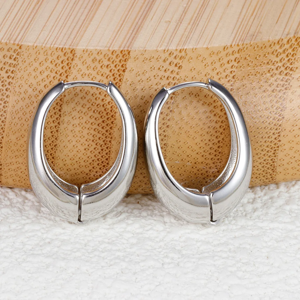 Новые корейские простые глянцевые U-образные Винтажные серьги из нержавеющей
