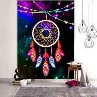 boho dream catcher tapestry psychedelic feathers occult decor fabric bedroom wall carpet sea beach towel decoration for home