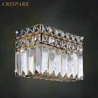 Linear Crystal Wall Lamps Luxury LED Vanity Chrome Brass Sconce Light Fixture Modern Clear Prism Crystal Wall Light for Corridor