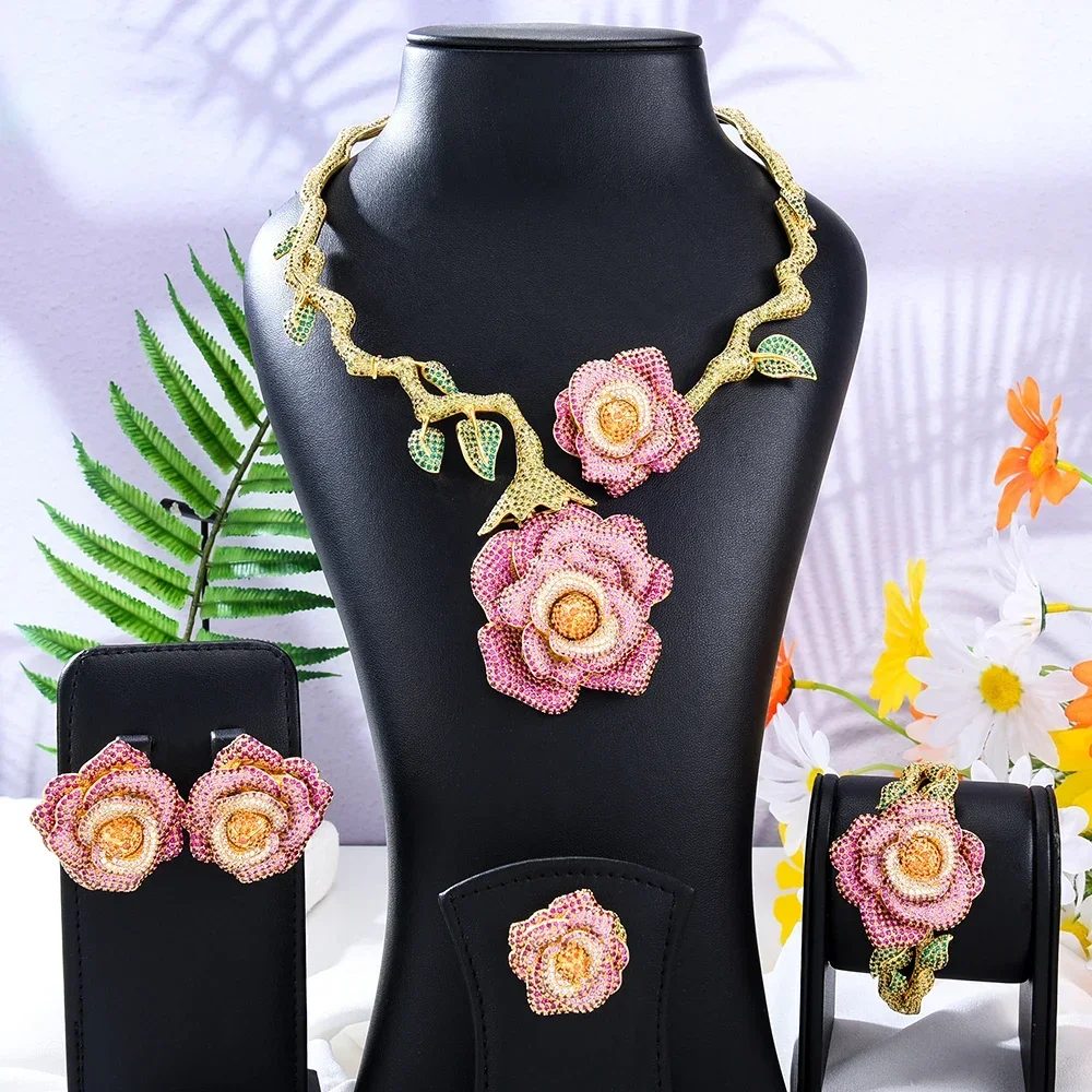 Комплект из колье серёг и кольца 4 шт.