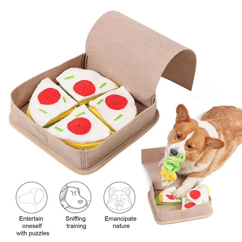 

Sniff Find Treat Toy Pet Puzzle Toy Pizza Shape for Stress Relief Slow Feeding Natural Foraging Skills Development Pet Mat