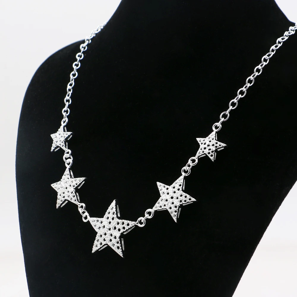 

Creative Women's 925 Sterling Silver Necklace 19'' Star Pendant Original Silver Chokers Necklaces - Party Jewelry Gifts
