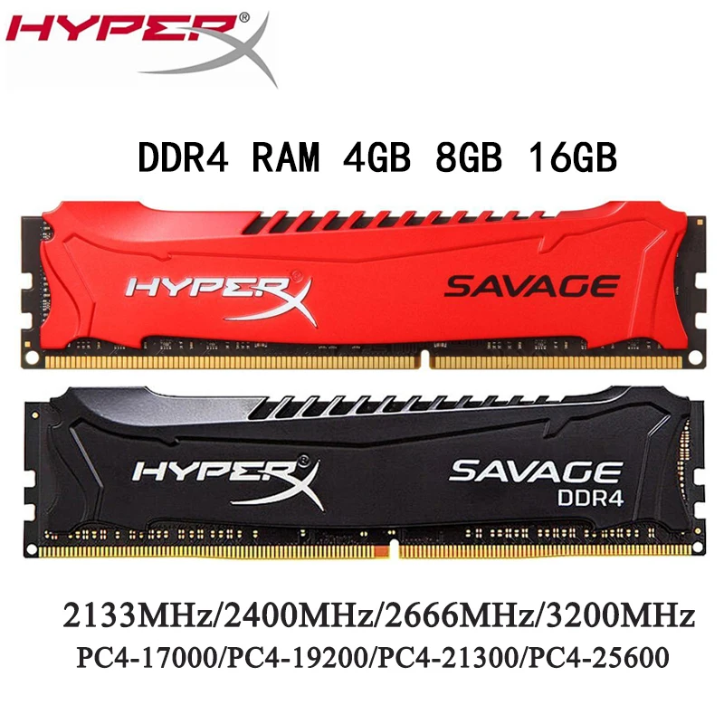 

HYPERX SAVAGE оперативная Память DDR4, 16 ГБ, 4 ГБ, 8 ГБ, 3200 МГц, 2400, 2133, 2666 МГц, ОЗУ для настольного компьютера, 25600, 19200, 288Pin, 1,2 в, Память DIMM