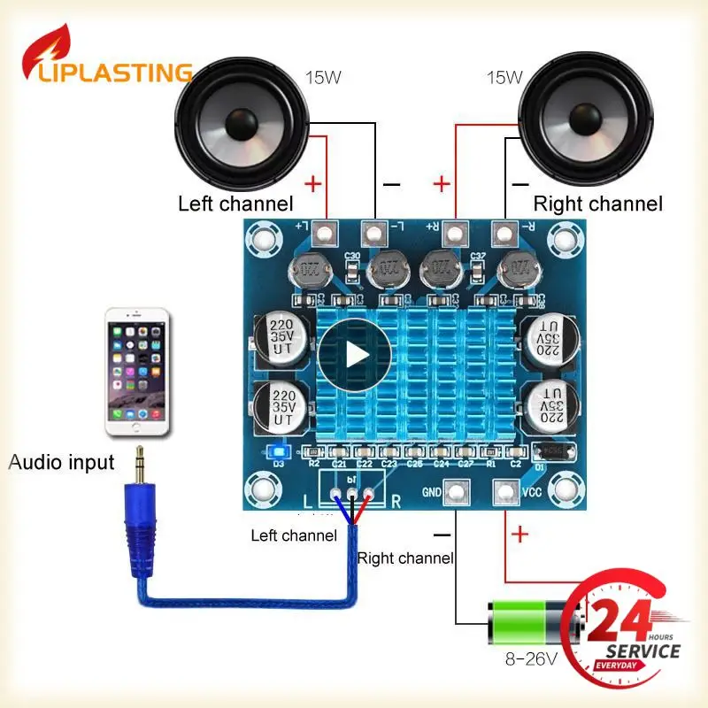 

Class D Digital Audio Power Amplifier Board 3a 30w30w Mp3 Amplifier Module Tpa3110 Xh-a232 Audio Power Amplifier Board 12v24v
