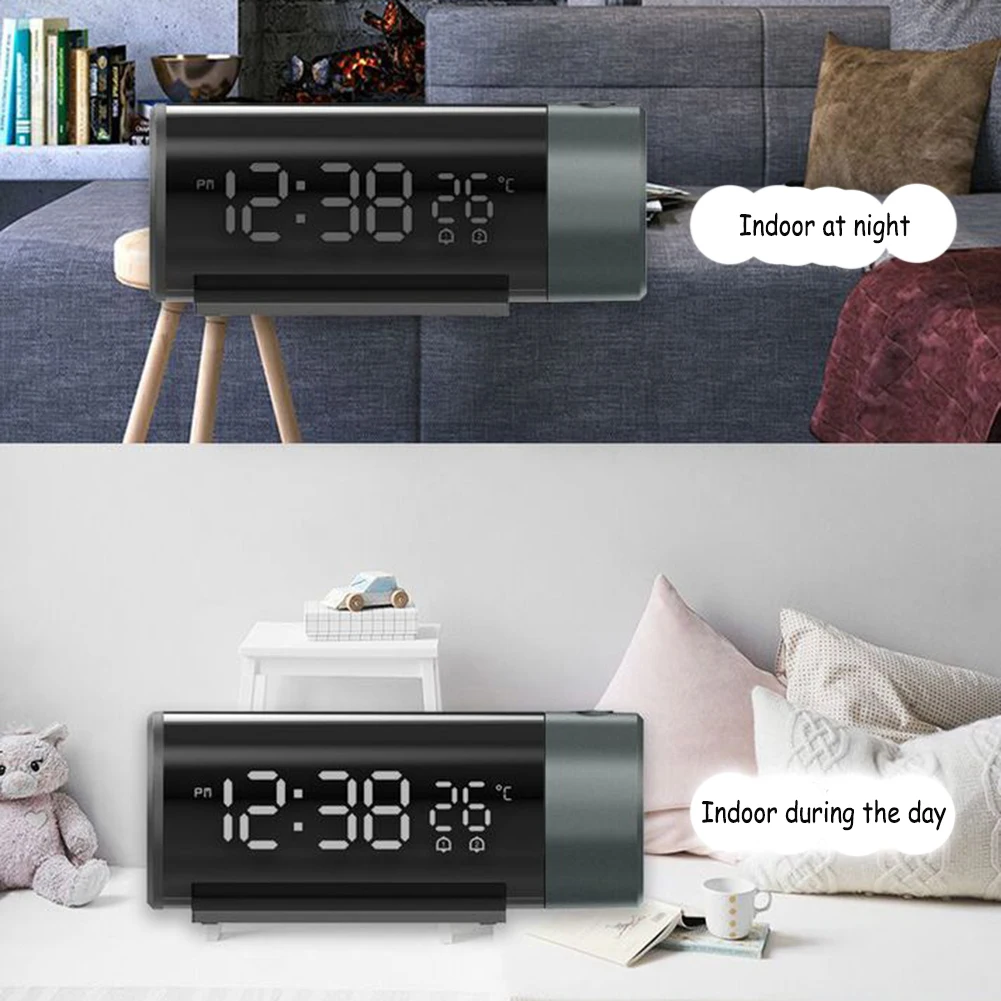 

Electronic Projection Clock With Digital Display Easy Carry Lightweight Desktop Clocks For Home Study