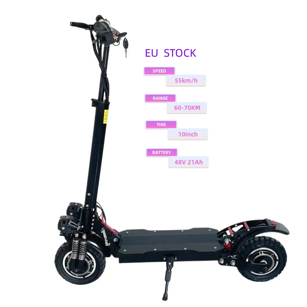 

Hot selling wheels self balancing 10inch 48V 21ah 1200W*2 Dual Motor EU stock 0 tax electric scooter for adult