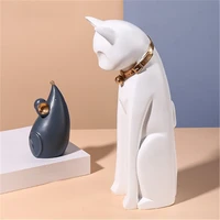 modern cartoon living room decoration cat and mouse statue nordic childrens room home decor sculpture indoor figurines a2844