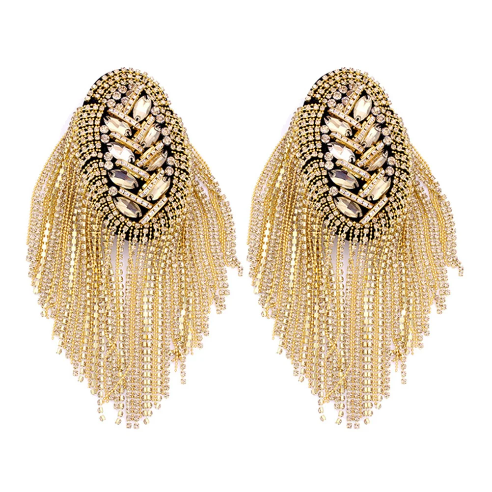 

Shoulder Tassel Epaulets Epaulet Badge Fringe Epaulettes Men Boards Rivet Punk Costume Brooch Arm Uniform Mark Diamond Vintage