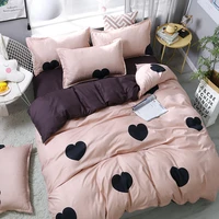 fashion girly style heart shaped home textile duvet cover bed sheet pillow case single double queen king for home bedding set