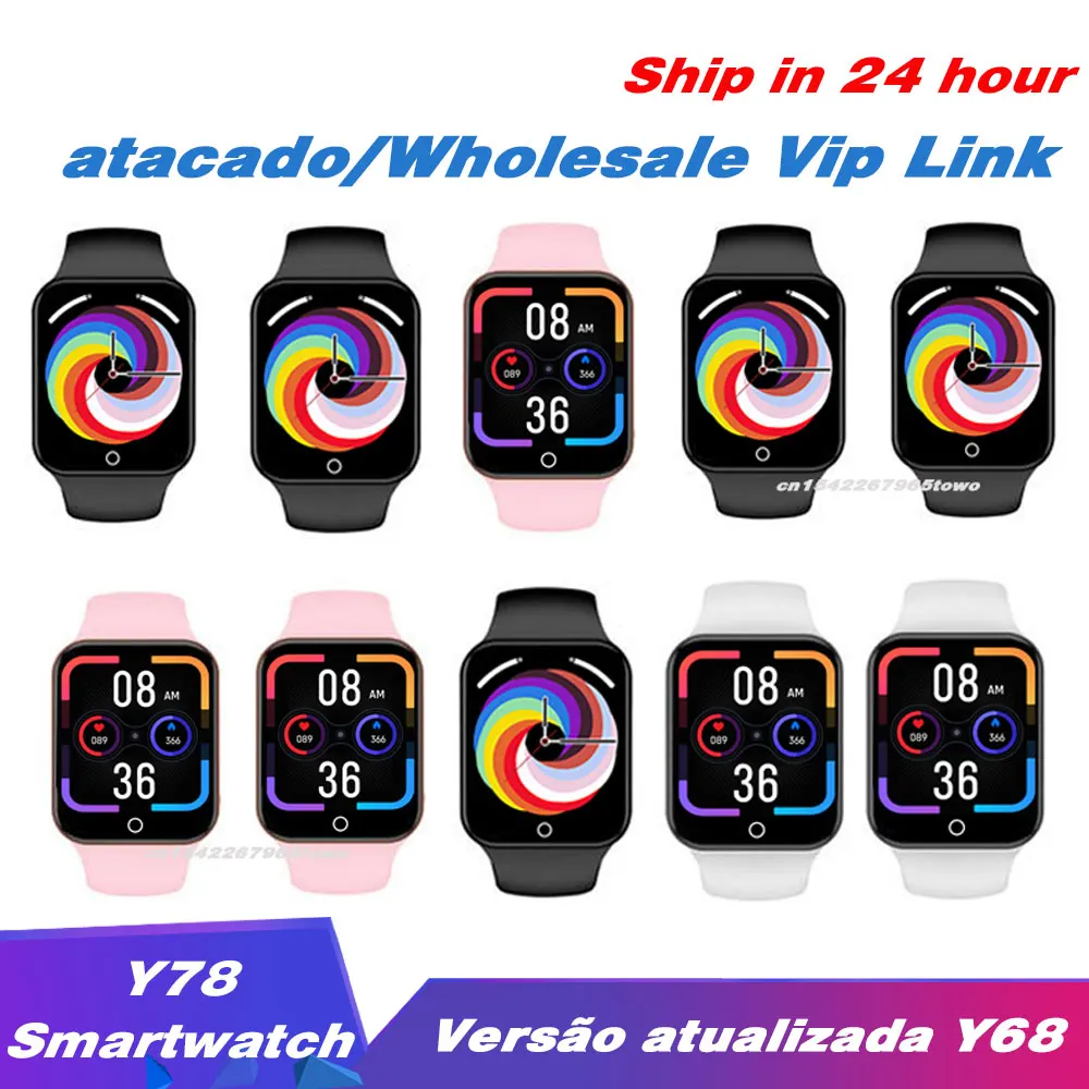 

Wholesale Newest Y78 Smartwatch D30 Sport Wristwatch Fitness Tracker Bracelet Y68 Smart Watch Update Men Women i7 Clocks Pk D20
