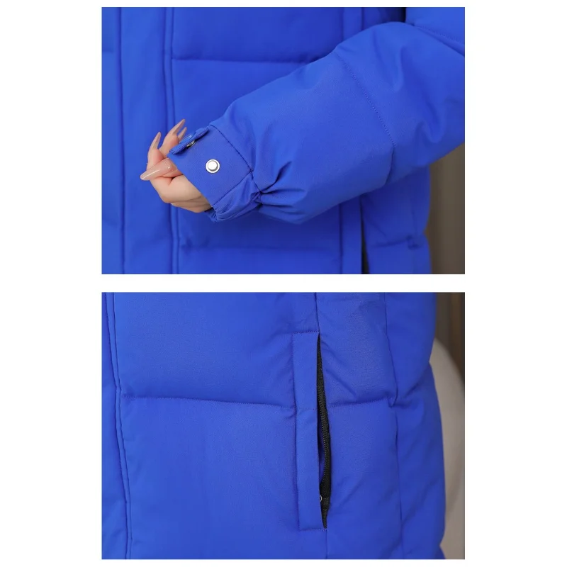 Long down cotton suit women's 2022 autumn winter jacket women new loose thickened warm lengthened over-the-knee cotton parkas