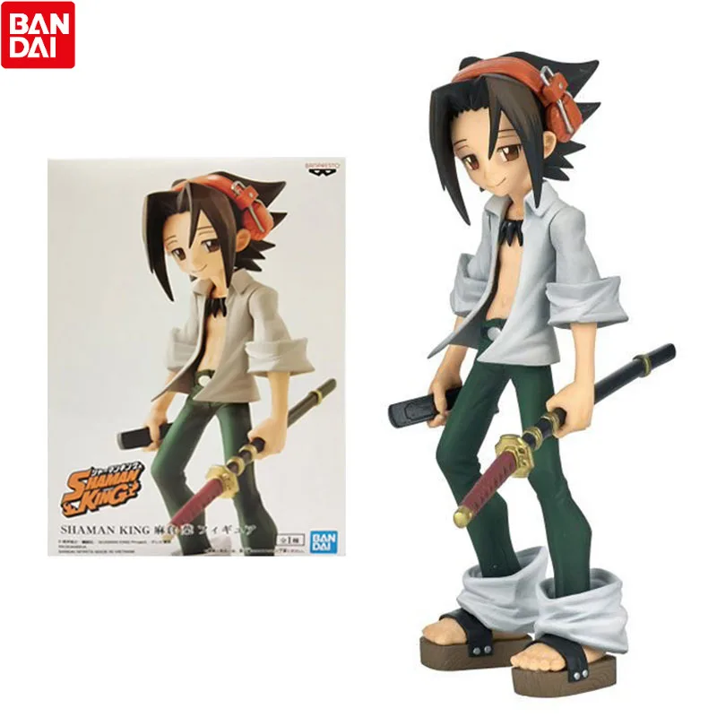 

Bandai Shaman King Figure Yoh Asakura with Sword Standing Posture Genuine Model Ornament Anime Action Figure Toys for Children