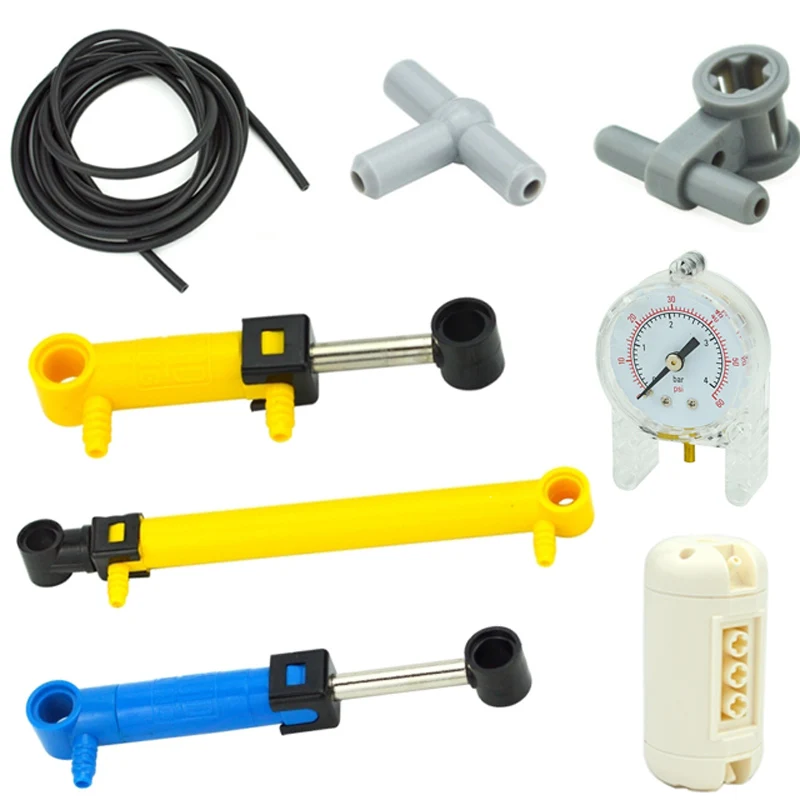 MOC Technology Building Block Pneumatic Pump Switch Air Tank Hollow Pipe Pressure Gauge 19476 19475 19478 47225 |