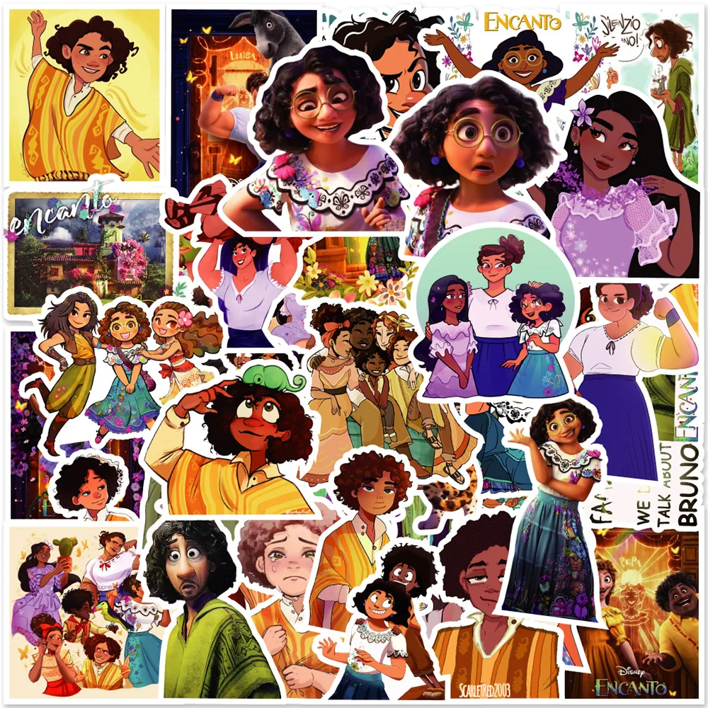 

50Pcs Encanto Mirabel Madrigal Cartoon Figure Stickers Kawaii Waterproof Pvc Laptop Suitcase Fridge Guitar Classic Toys Kid Gift