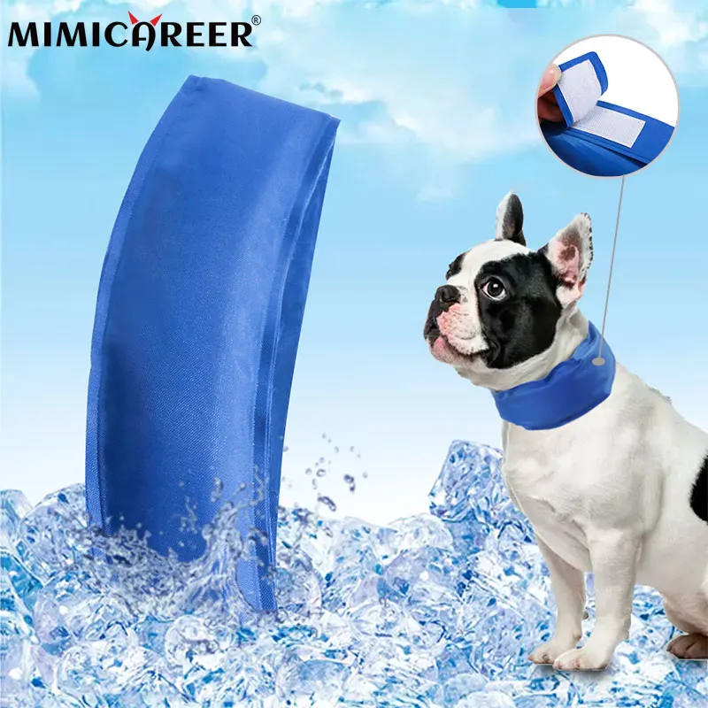 

Dog Pet Cooling Bandana Collar Summer Pet Cooling Ice Scarf Sunstroke Prevention Adjustable Cooling Cat Collar Bib Dog Supplies