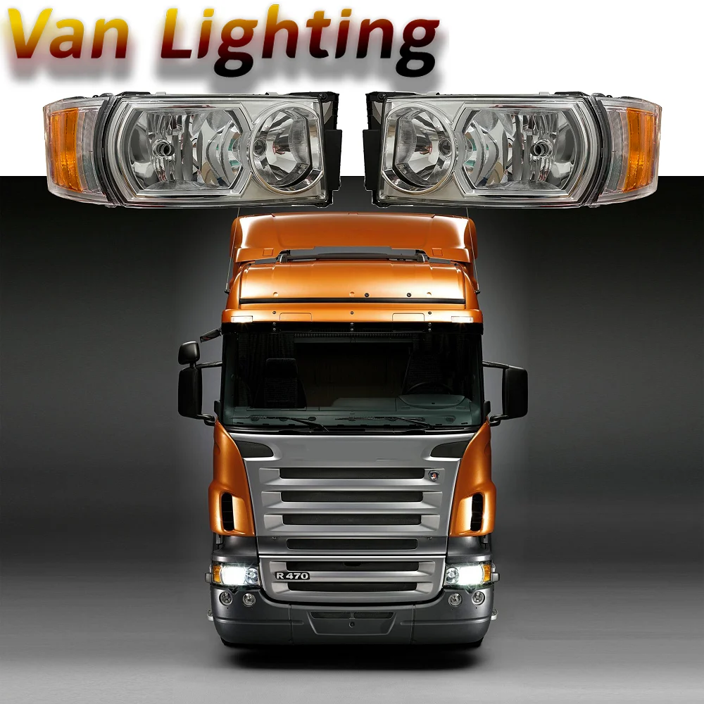 

1PC 24V Truck Head Lamp For SCANIA R470 Head Light 1730958 1730953 E APPROVE