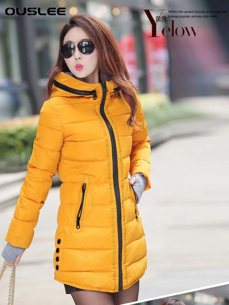 

OUSLEE Brand Winter Jacket Women Hooded Long Parka Warm Slim Winter Coat Woman Puffer Jacket Oversized Padded Outwear Coat Women