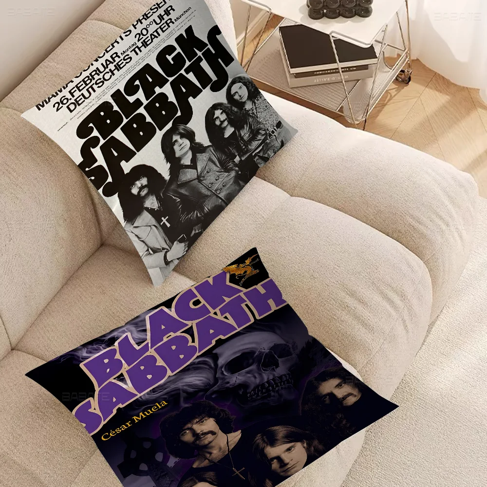 B-Black S-Sabbath Band Pillow Gift Home Office Decoration Bedroom Sofa Car Cushion Cover case 45x45