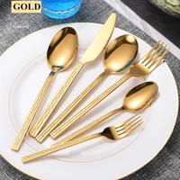 36 pcs luxury golden cutlery set dinnerware set tableware black dinner fork knife silverware for 6 flatware drop shipping