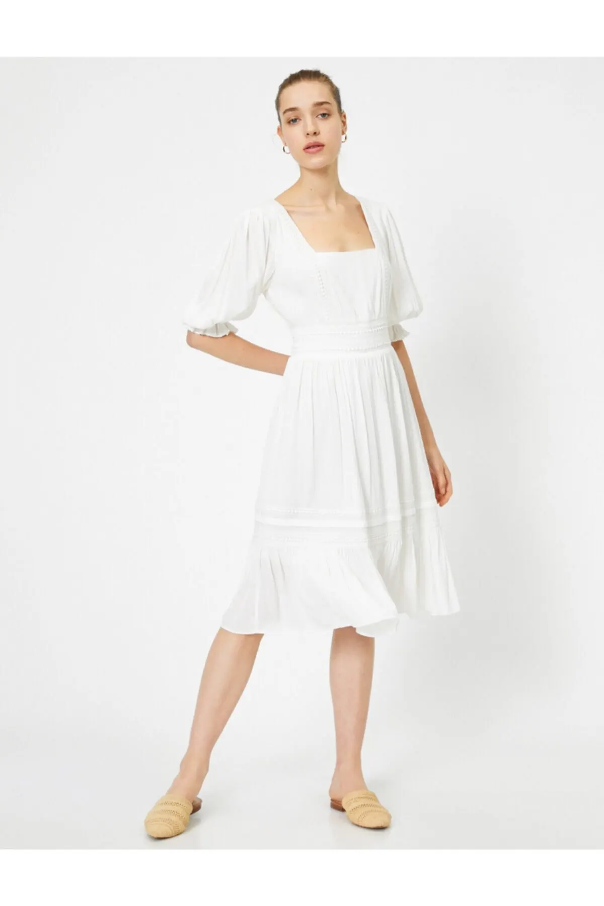 

Женское платье, белое элегантное модное летнее весеннее повседневное эластичное платье с коротким рукавом, удобное эластичное платье в сти...