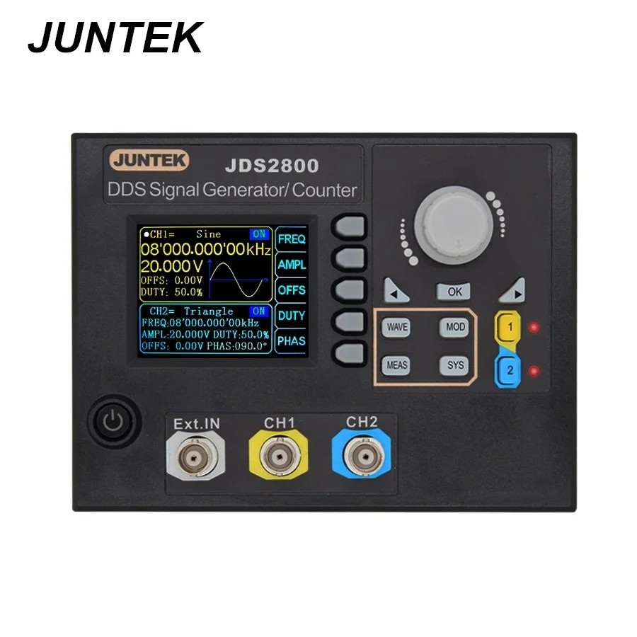Цифровой генератор сигналов JUNTEK JDS2800-60M 60 МГц двухканальный DDS измеритель частоты