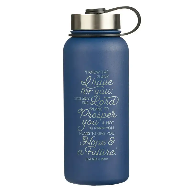 

Stainless Steel Double Wall Vacuum Sealed Insulated Water Bottle for Women, Men & Grads I Know the Plans - Jer. 29 11 Inspiring