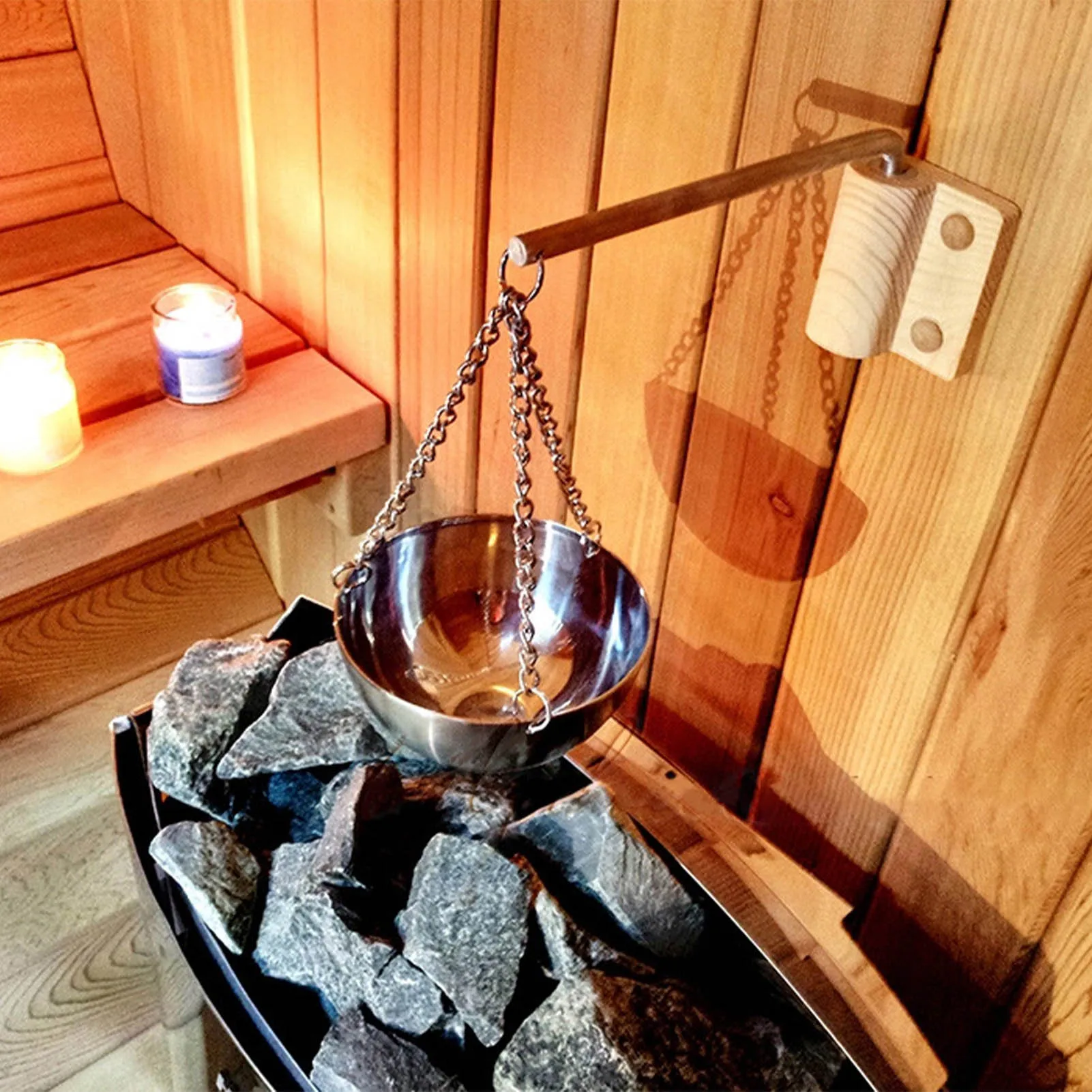 Cuenco de acero inoxidable para Sauna, cuenco aromático, taza de aceite esencial, accesorios para sala de Sauna, cuenco de aceite esencial para aromaterapia, sala de vapor