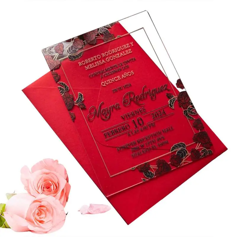 

Акриловые свадебные пригласительные открытки, роскошные уникальные свадебные приглашения, прозрачные акриловые рождественские подарки, открытка для помолвки, свадебный душ
