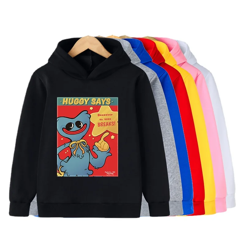 

Толстовка Huggy Wuggy Мужская, Модный свитшот с капюшоном, кавайный пуловер в стиле хип-хоп, весна-осень