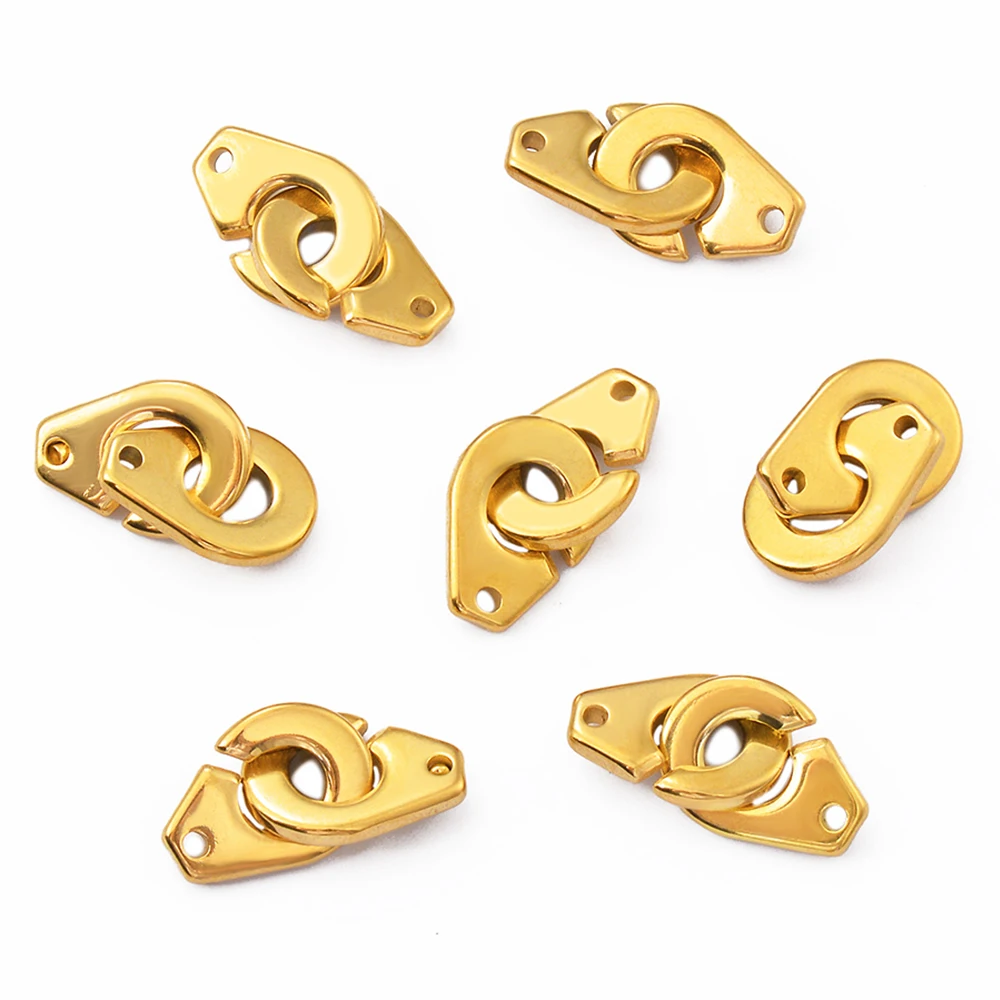 5pcs/lot Stainless Steel Double Hole Handcuffs Connector Charms Pendant for Necklace Bracelet DIY Jewelry Making Accessories