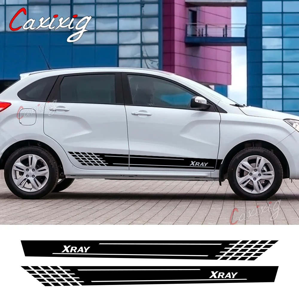 

2PCS Car Side Door Stickers For Lada Xray Cross Cena DIY Long Stripes Styling Auto Accessories Vinyl Film Lot Wrap Decoration
