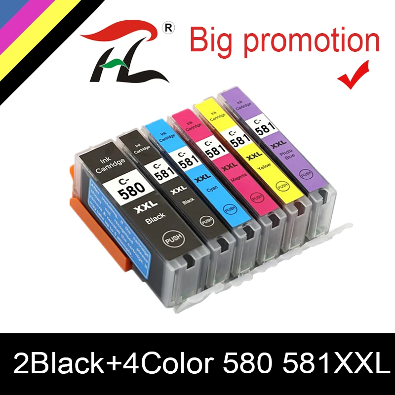 

HTL PGI580 CLI581 Compatible for Canon PGI-580 CLI-581 Ink Cartridges for Canon TR8550 TS8150 TS8250 TS6150 TR7550 TS9150