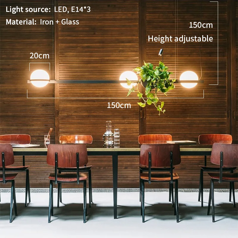 

Люстры в скандинавском стиле, Подвесная лампа с искусственными растениями, для цветочных горшков, столовых прикроватных креативных стеклянных шариков