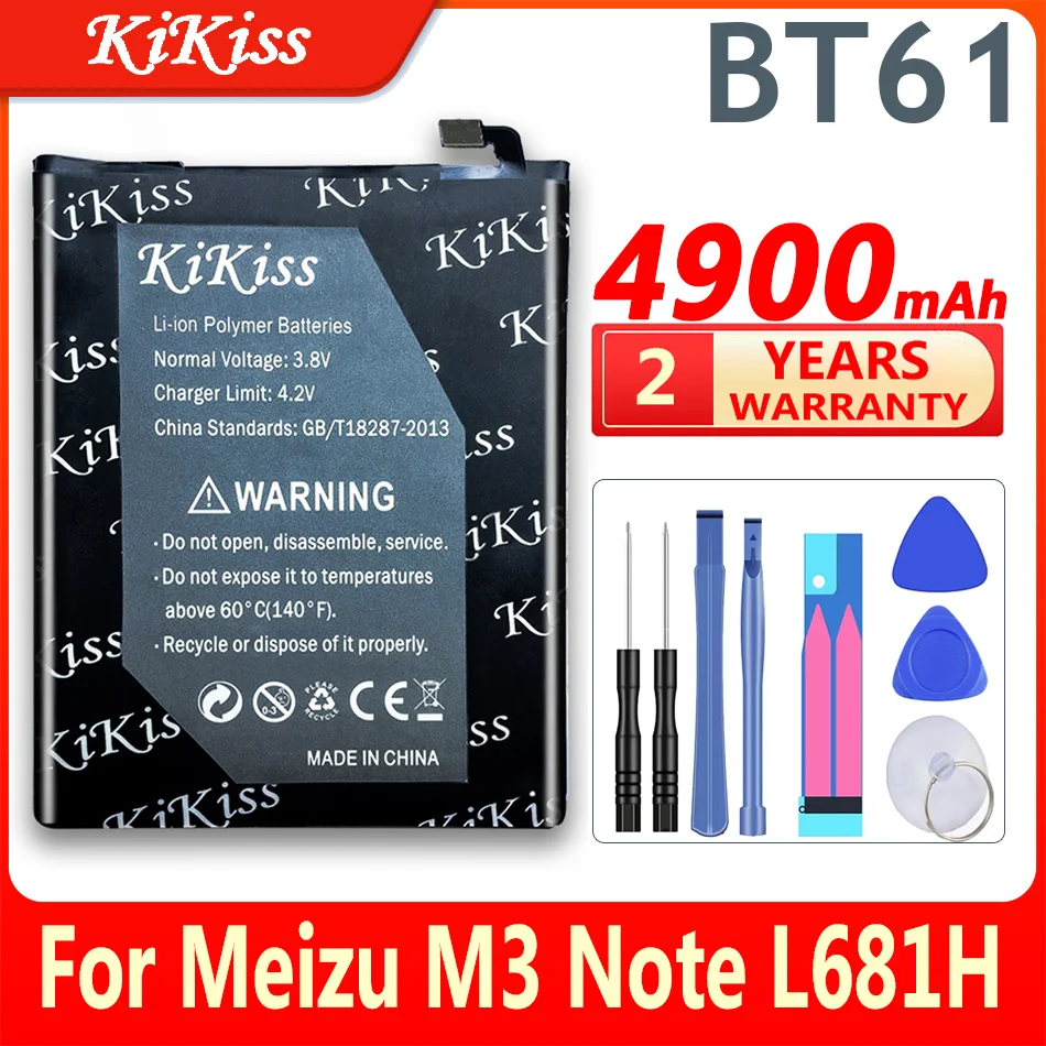 

1x 4900mAh BT61 ( L edition ) Replacement Battery For Meizu Meizy M3 Note M3note L681H L681 L-version Version L