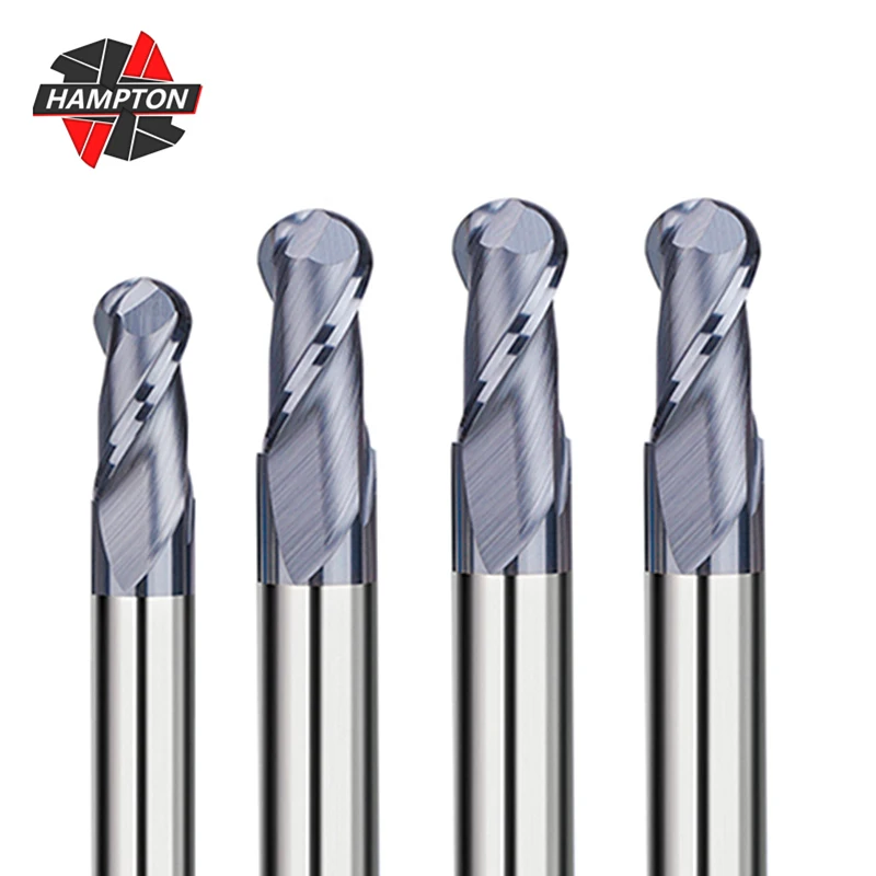 

HAMPTON R0.5-R6.0 Ball Nose End Mill 2 Flute Carbide Milling Cutter CNC Machine Router Bit Milling Tools Radius Cutter