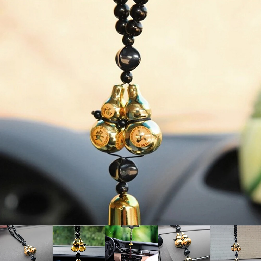 

New Hot Fashion Car Interior Accessories Ornaments Gold Plated Double Gourd Lucky Entry Car Pendant