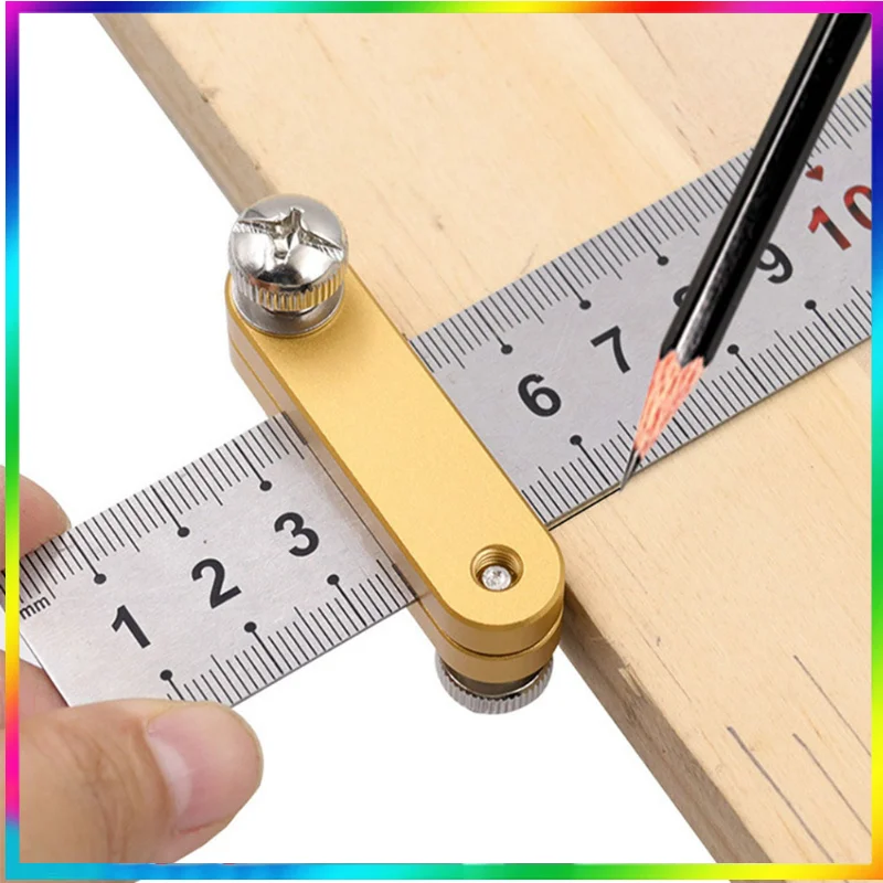 Ruler Positioning Block Angle Scriber Line Marking Gauge for Ruler Locator Woodworking Carpentry Scriber Measuring Tools