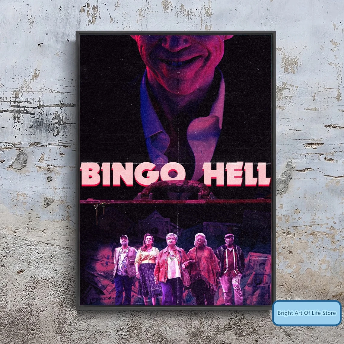 

Bingo Hell (2021) Movie Poster Cover Photo Canvas Print Wall Art Home Decor (Unframed)