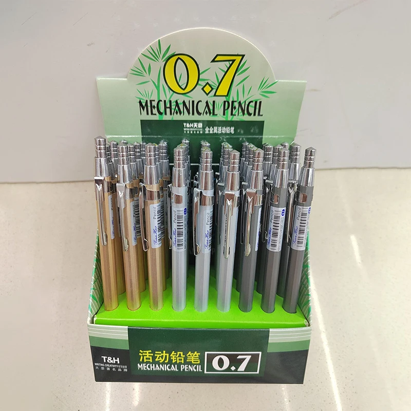 

1Pc 0.5/0.7mm Mechanical Pencil Full Metal Automatic Pencils Stationery Office School Writing Art Painting Tools