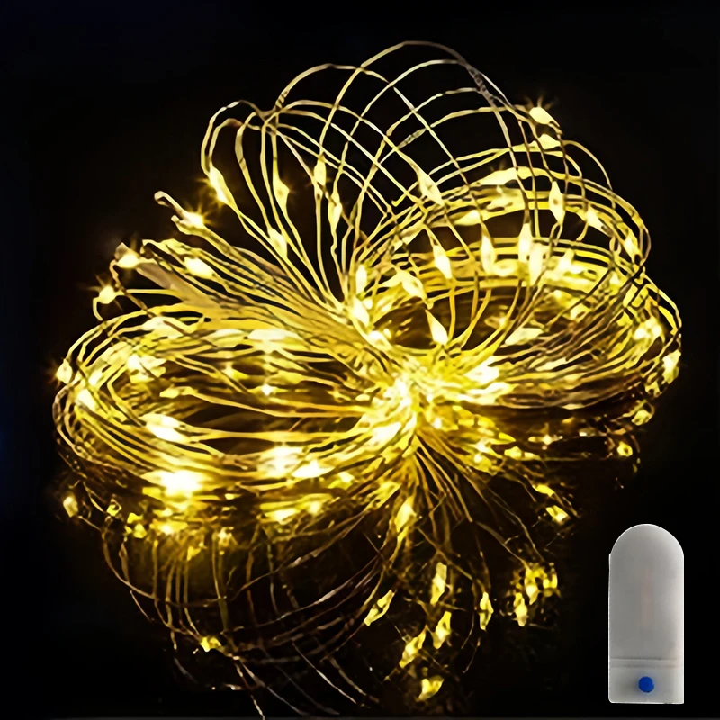 

Светодиодные гирлянды на батарейках, 3 режима, гирлянда из медной проволоки, световая гирлянда для спальни, подарок на день р...