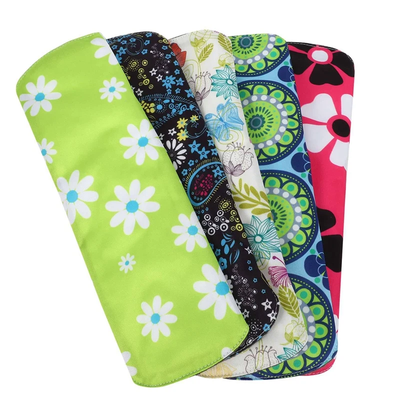 

10Pcs Lady Reusable Cloth Pads With Bamboo Cotton Inner, Cloth Day Night Pads Menstrual Pad Sanitary Pads